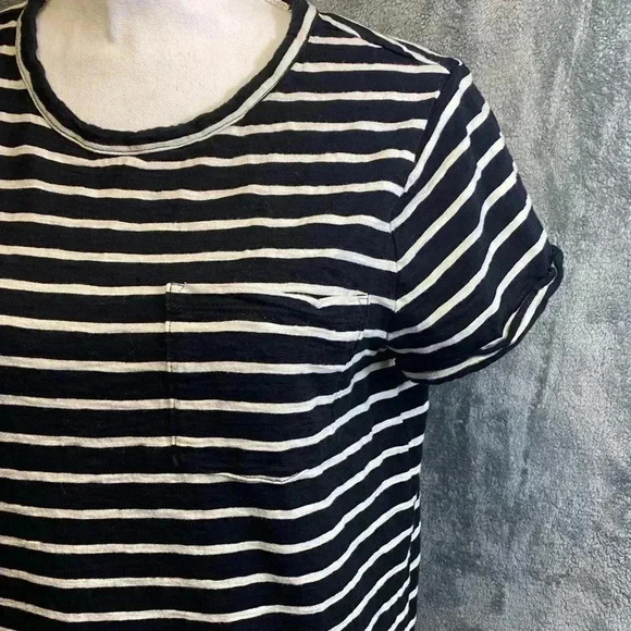 Gap pocket T-shirt dress black‎ & white stripe women’s size M - Picture 6 of 7